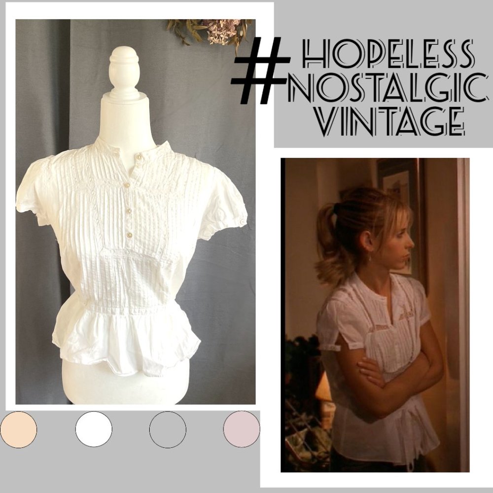 White sheer Marc Jacobs blouse ASO Buffy Summers